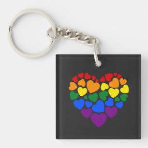 Porte-clés Pride- gay arc-en-ciel coeur de l'amour