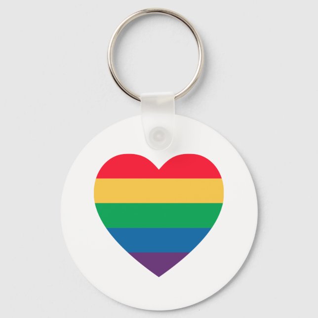 Porte-clés Pride Rainbow Heart Keychain (Recto)