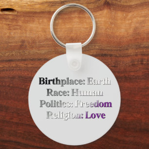 Porte-clés Pride sexuelle - Lieu de naissance : Terre. Race :