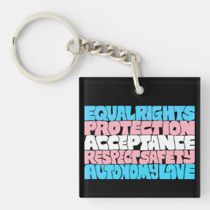 Porte-clés PRIDE Trans droits mot art drapeau LGBT offre cade