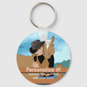 Porte-clés Prière faite sur commande PERSONNELLE de cow-girl