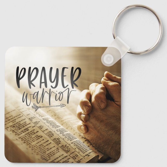 Porte-clés PRIÈRE GUERRIER Prête Mains sur la Bible ouverte (Dos)