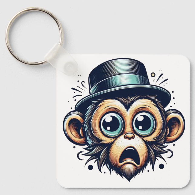 Porte-clés "Primate Panic Monkey" Aluminum Keychain (Recto)