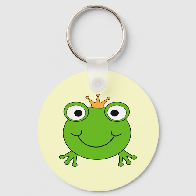 Porte-clés Prince des grenouilles. Grenouille souriante avec  (Recto)