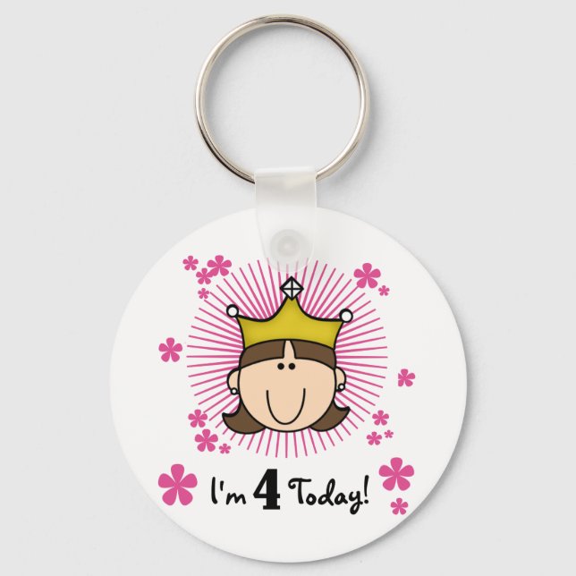 Porte-clés Princess 4th Birthday Tshirts et cadeaux (Recto)