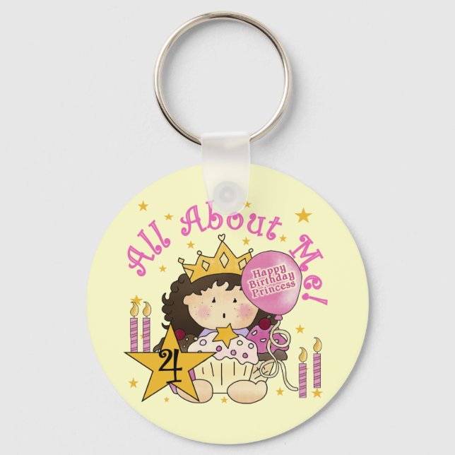 Porte-clés Princess All About Me 4th Birthday Tshirts (Recto)