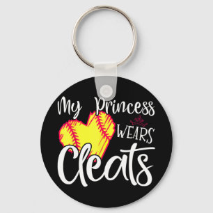 Porte-clés Princess Wears Clefs Softball Maman Papa Baseball 