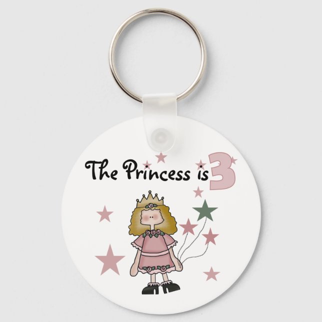Porte-clés Princesse 3e Anniversaire Tshirts et cadeaux (Recto)