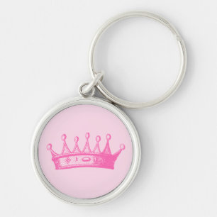 Porte-clés Princesse magenta Crown sur l'arrière - plan rose