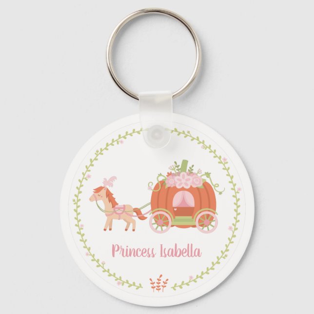 Porte-clés Princesse Orange Citrouille Carriage Girl Personna (Recto)