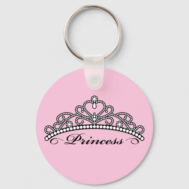 Porte-clés Princesse Tiara Porte - clé (arrière - plan rose) (Recto)