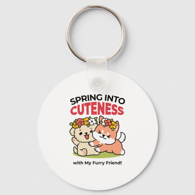 Porte-clés Printemps dans la laideur - Illustration de chien  (Recto)