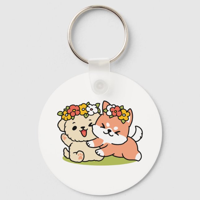 Porte-clés Printemps dans la laideur - Illustration de chien  (Recto)