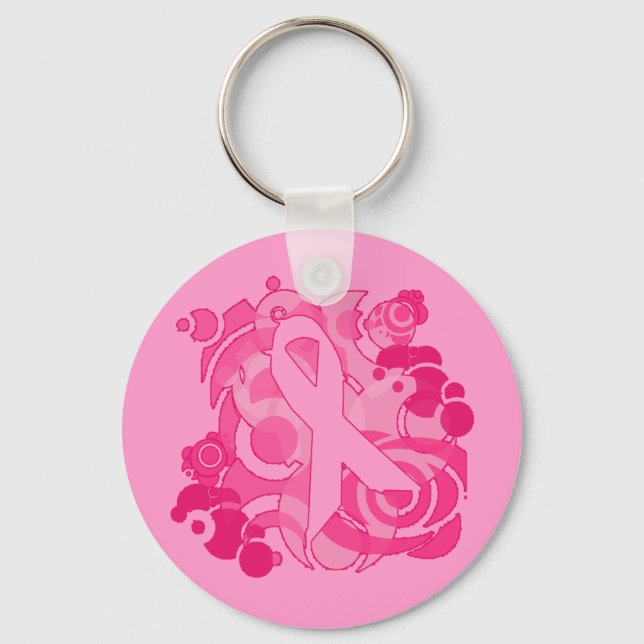 Porte-clés Produits de ruban rose Abstrait (Recto)