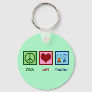 Porte-clés Professeur d'école maternelle d'amour de paix