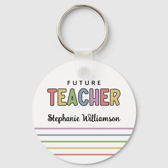 Porte-clés Professeur Futur Personnalisé Cadeaux De Cute Colo (Recto)