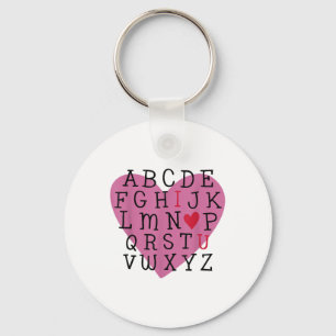 Porte-clés Professeur Valentine I Love U Alphabet I Love You