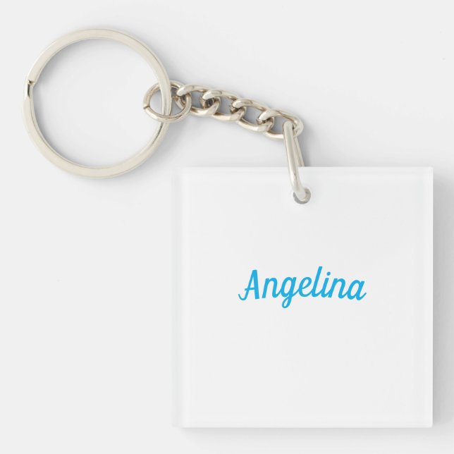 Porte-clés Professional Plain Modern Elegant Blue Your Name (Devant)
