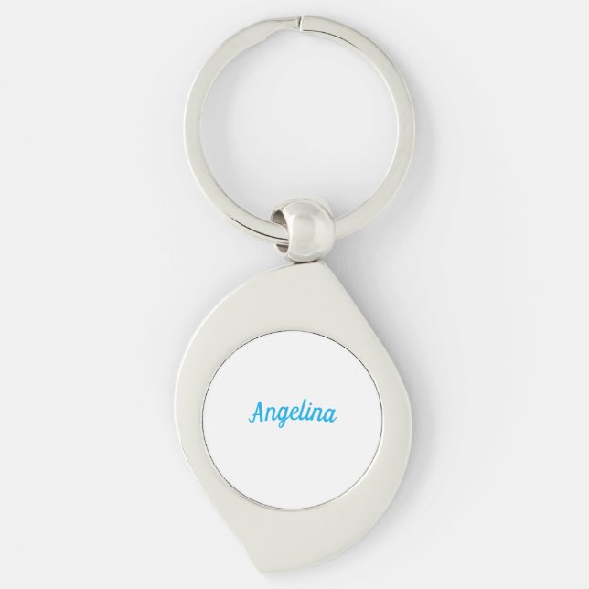 Porte-clés Professional Plain Modern Elegant Blue Your Name (Devant)