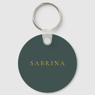Porte-clés Professionnel minimaliste Nom moderne Dusty Green