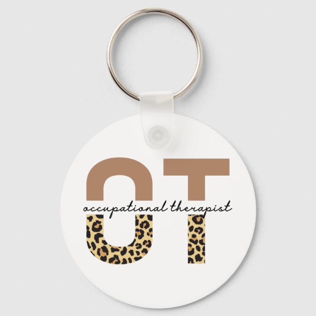 Porte-clés Professithérapeute OT cheetah cadeaux (Recto)