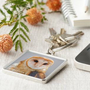 Porte-clés Profil d'un Chouette de la grange serène