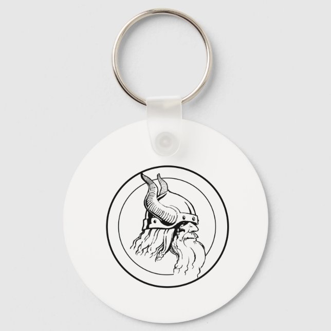 Porte-clés Profil viking en cercle (Recto)