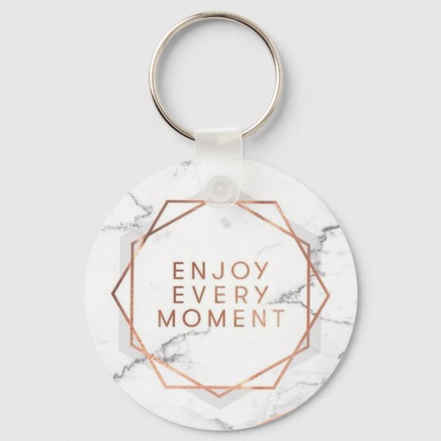 Porte-clés Profitez de chaque instant Rose Gold Marble Porte  (Recto)