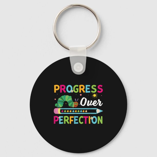 Porte-clés Progress Over Perfection Motivational Quote Studen (Recto)