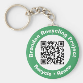 Porte-clés Projet de recyclage QR Code Recycle & Renouveler.