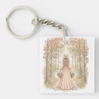 Porte-clés Promenade de la récolte d'automne