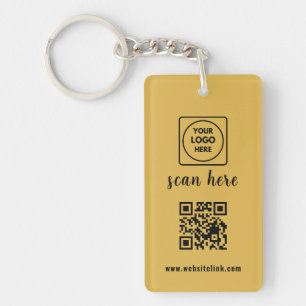 Porte-clés promo logo entreprise code QR or