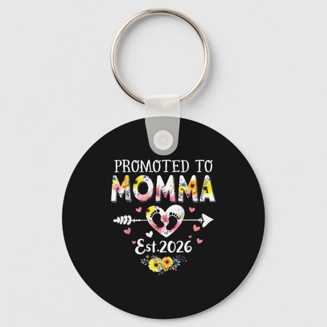 Porte-clés Promoted To Momma 2026 First Time New Grandma Preg (Recto)