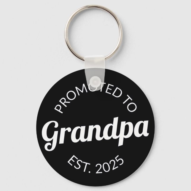 Porte-clés Promu À Grand-Père Est. 2025 I (Recto)