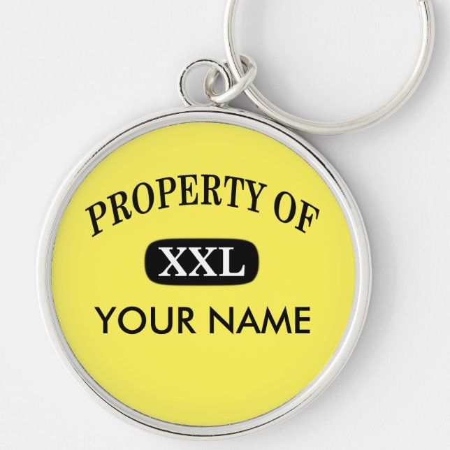 Porte-clés Propriété de XXL Votre nom (Devant)