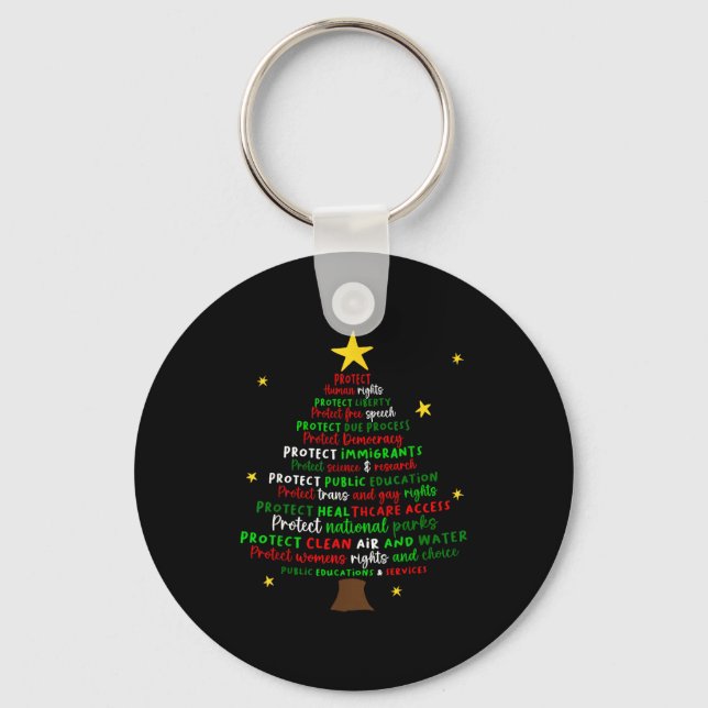 Porte-clés Protect Democracy Christmas Tree Feminist Social J (Recto)