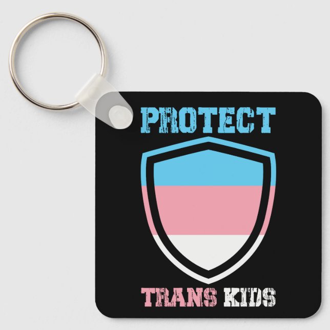 Porte-clés Protéger les enfants trans (Recto)