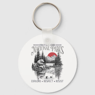 Porte-clés Protéger nos parcs nationaux Retro Vintage Womens 