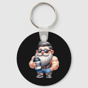 Porte-clés Protéine de Whey Gnome Papa Funny Bodybuilder Grap