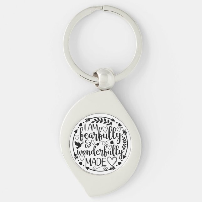 Porte-clés Psalm 39 Wonderfully Made Christian Scripture  (Devant)