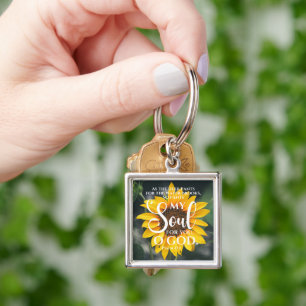 Porte-clés Psaume 42:1 Tournesol Chrétien des Pantalons de Ce