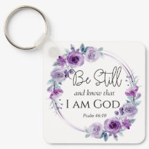 Psaume 46:10 Be Still and Know Bible Purple Floral