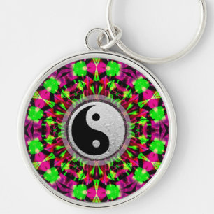 Porte-clés Psychédélique géométrique Yin Yang Porte - clé