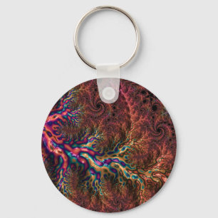 Porte-clés Psychedélique Groovy Tripant Funky Coloré Fractale