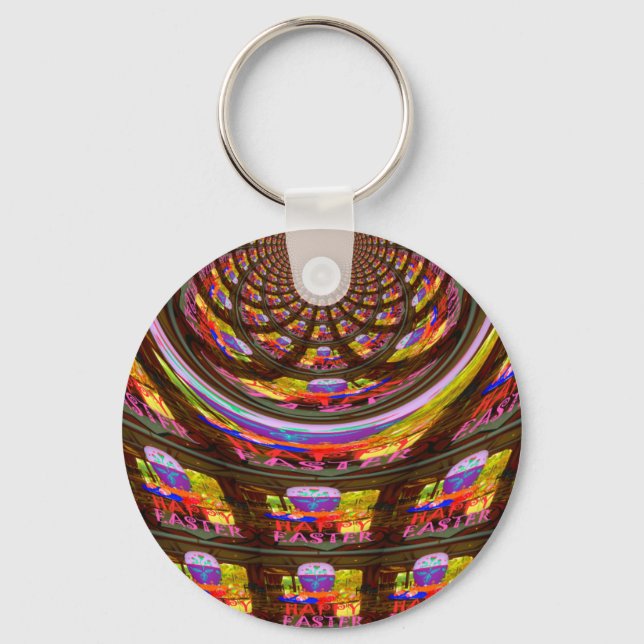 Porte-clés Psychédélique Pâques Kaleidoscope Art (Recto)