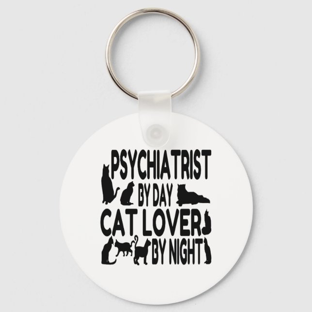 Porte-clés Psychiatre Amoureux des chats (Recto)