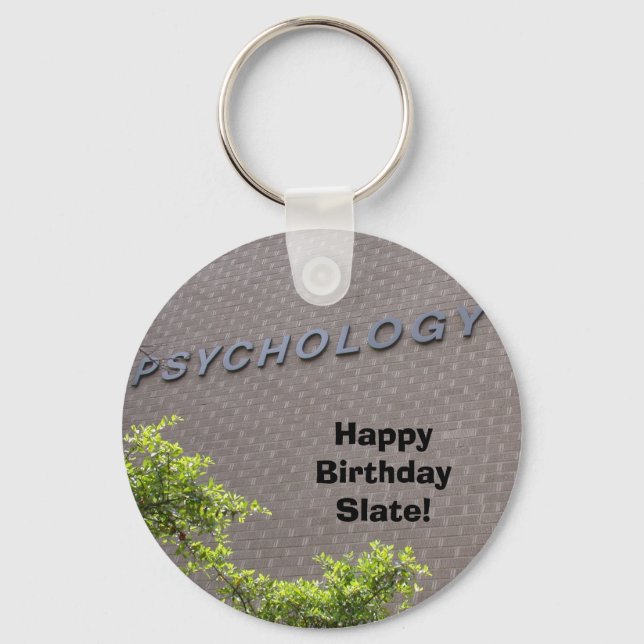 Porte-clés PSYCHOLOGIE, Joyeuse ardoise d'anniversaire ! (Recto)