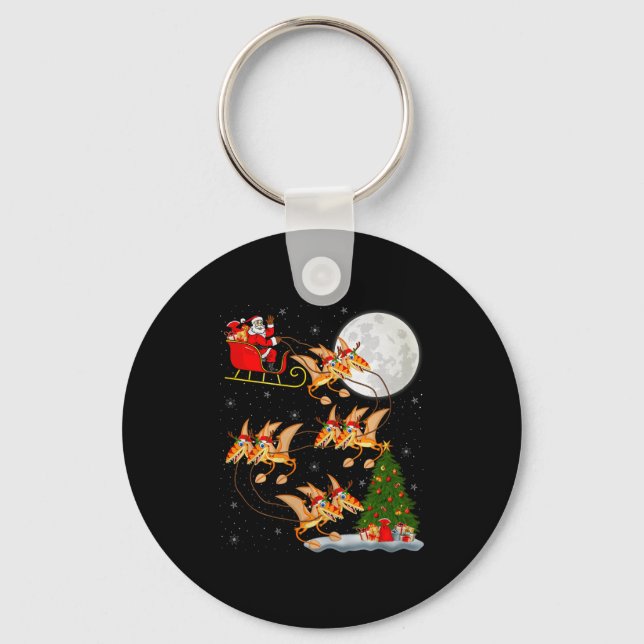 Porte-clés Pterodactyls Dinosaur Bird Santa Sleigh Flying Chr (Recto)