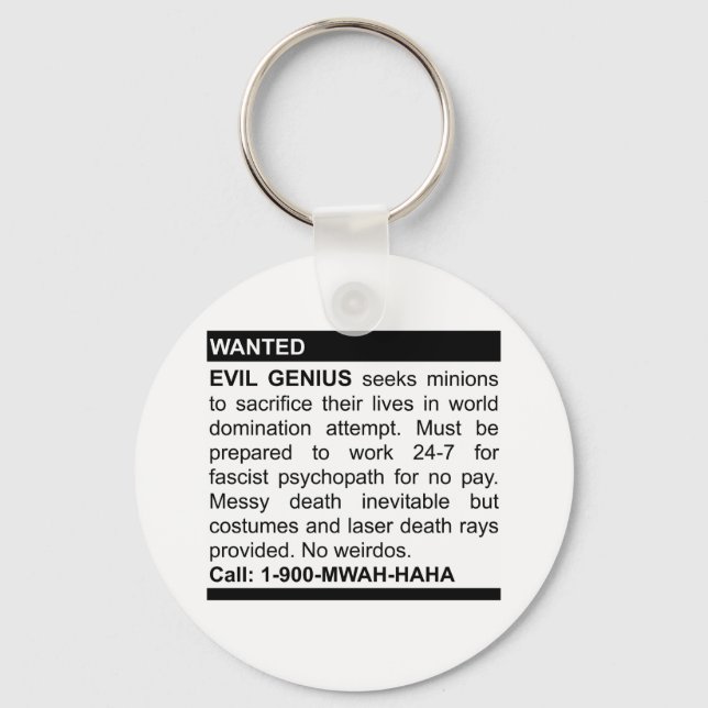 Porte-clés Publicité pour le génie du mal (Recto)