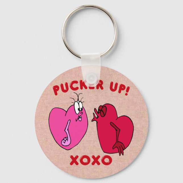 Porte-clés Pucker Up Valentine Hearts Porte - clé (Recto)